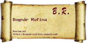 Bognár Rufina névjegykártya